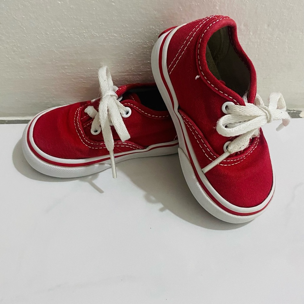 Vans Red Shoes Sneakers Baby Size 4 EUR 20